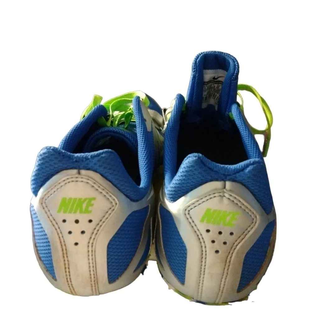 Nike Zoom Rival Sprint Blue, Silver, & Bright Green Men's Shoes (Cleats) 11.5